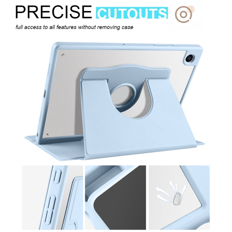 For Samsung Galaxy Tab A8 Acrylic 360 Degree Rotation Smart Tablet Leather Case(Ice Blue) by bashfashion