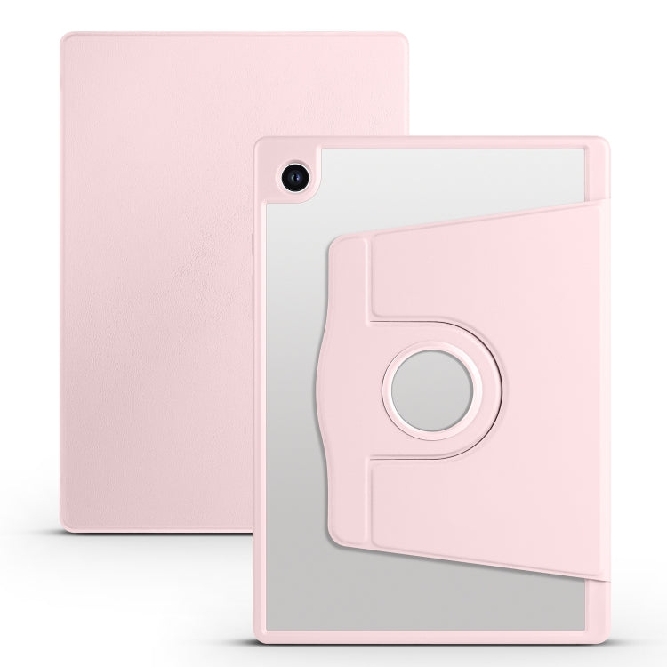 For Samsung Galaxy Tab A8 Acrylic 360 Degree Rotation Smart Tablet Leather Case(Sand Pink) by bashfashion