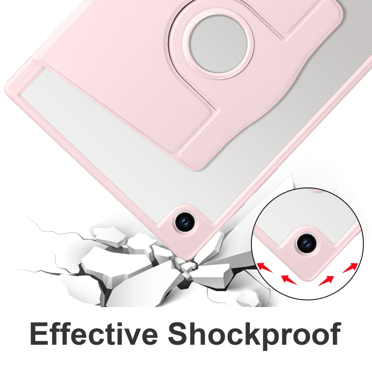 For Samsung Galaxy Tab A8 Acrylic 360 Degree Rotation Smart Tablet Leather Case(Sand Pink) by bashfashion