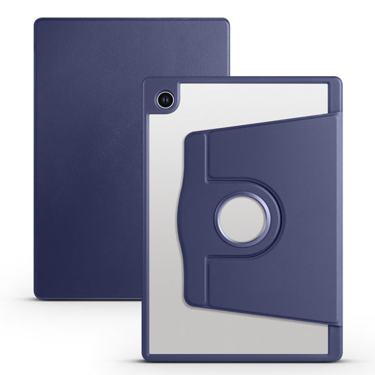 For Samsung Galaxy Tab A8 Acrylic 360 Degree Rotation Smart Tablet Leather Case(Dark Blue) by bashfashion