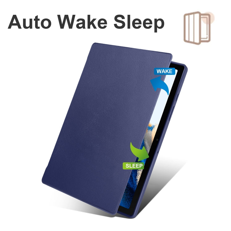 For Samsung Galaxy Tab A8 Acrylic 360 Degree Rotation Smart Tablet Leather Case(Dark Blue) by bashfashion