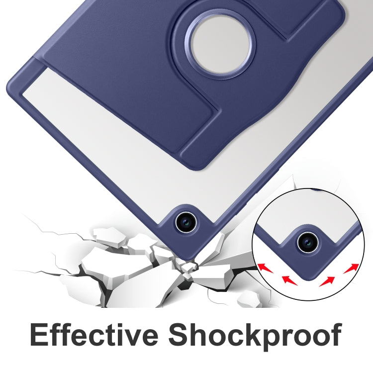 For Samsung Galaxy Tab A8 Acrylic 360 Degree Rotation Smart Tablet Leather Case(Dark Blue) by bashfashion