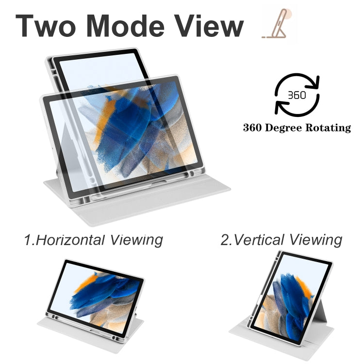 For Samsung Galaxy Tab A8 Acrylic 360 Degree Rotation Smart Tablet Leather Case(Space Grey) by bashfashion