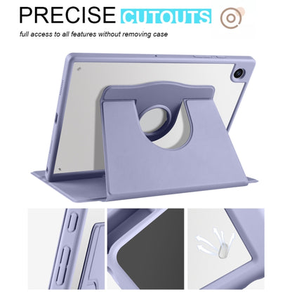 For Samsung Galaxy Tab A8 Acrylic 360 Degree Rotation Smart Tablet Leather Case(Lavender Purple) by bashfashion