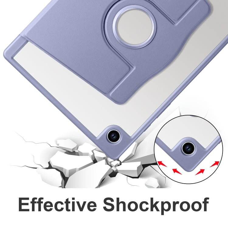 For Samsung Galaxy Tab A8 Acrylic 360 Degree Rotation Smart Tablet Leather Case(Lavender Purple) by bashfashion