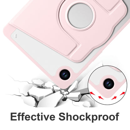 For Samsung Galaxy Tab A11 / A9 Acrylic 360 Degree Rotation Smart Tablet Leather Case(Sand Pink) by bashfashion