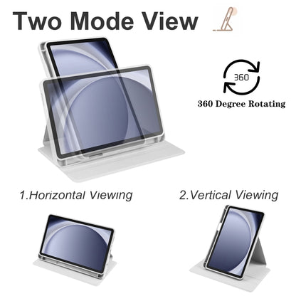 For Samsung Galaxy Tab A11 / A9 Acrylic 360 Degree Rotation Smart Tablet Leather Case(Space Grey) by bashfashion