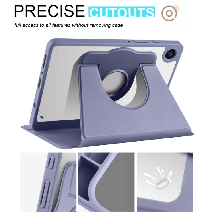For Samsung Galaxy Tab A11 / A9 Acrylic 360 Degree Rotation Smart Tablet Leather Case(Lavender Purple) by bashfashion