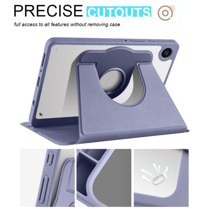 For Samsung Galaxy Tab A11 / A9 Acrylic 360 Degree Rotation Smart Tablet Leather Case(Lavender Purple) by bashfashion