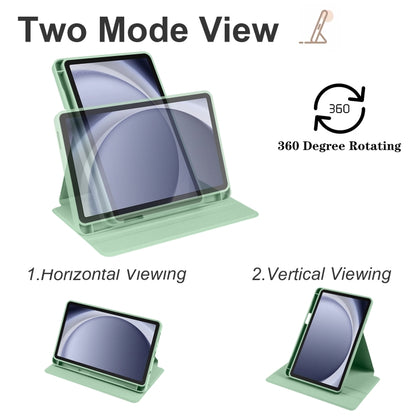 For Samsung Galaxy Tab A11 / A9 Acrylic 360 Degree Rotation Smart Tablet Leather Case(Green) by bashfashion