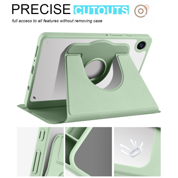 For Samsung Galaxy Tab A11 / A9 Acrylic 360 Degree Rotation Smart Tablet Leather Case(Green) by bashfashion