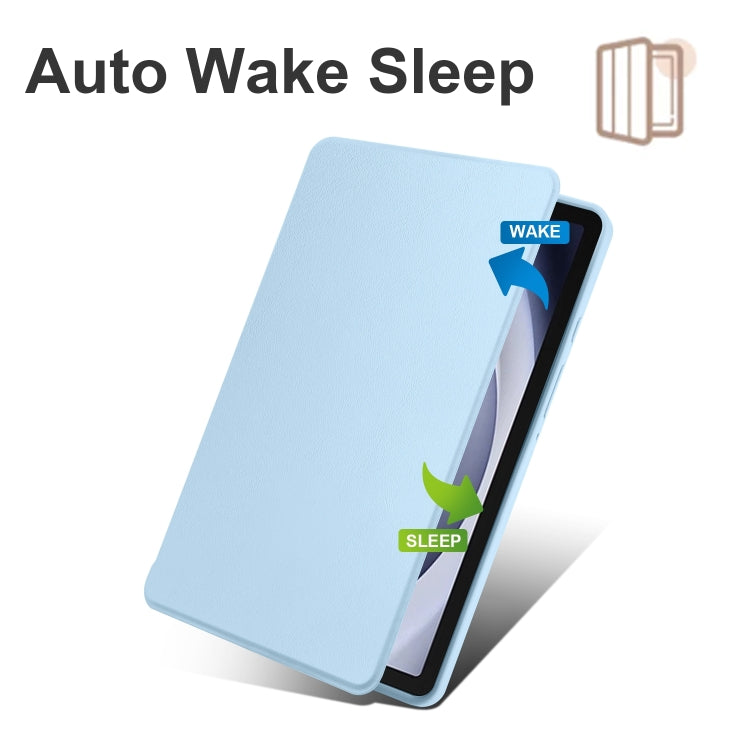 For Samsung Galaxy Tab A9+ Acrylic 360 Degree Rotation Smart Tablet Leather Case(Ice Blue) by bashfashion