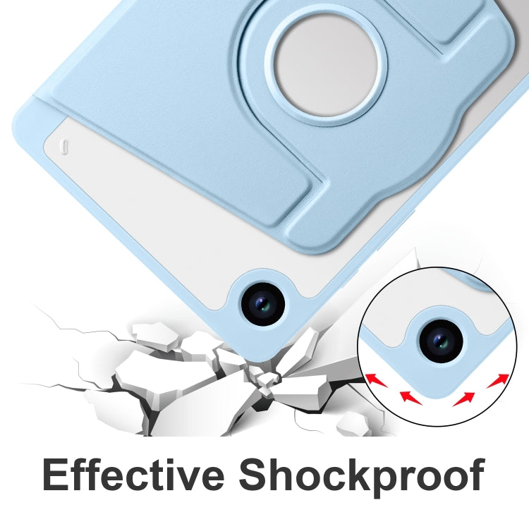 For Samsung Galaxy Tab A9+ Acrylic 360 Degree Rotation Smart Tablet Leather Case(Ice Blue) by bashfashion