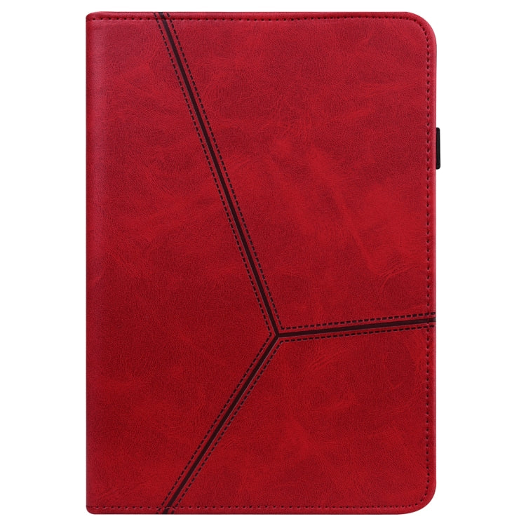 For Amazon Fire Max 11 Embossed Striped Leather Tablet Case(Red) by bashfashion