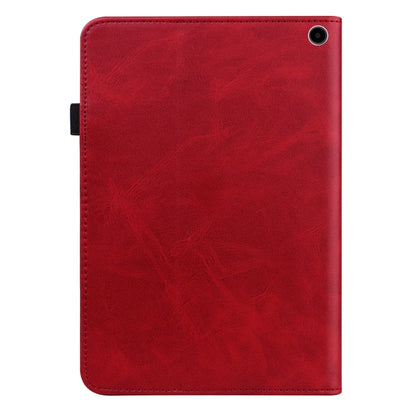 For Amazon Fire Max 11 Embossed Striped Leather Tablet Case(Red) by bashfashion