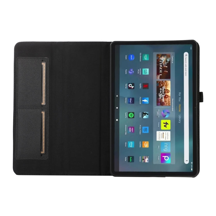 For Amazon Fire Max 11 Fabric Leather Tablet Case(Black) by bashfashion