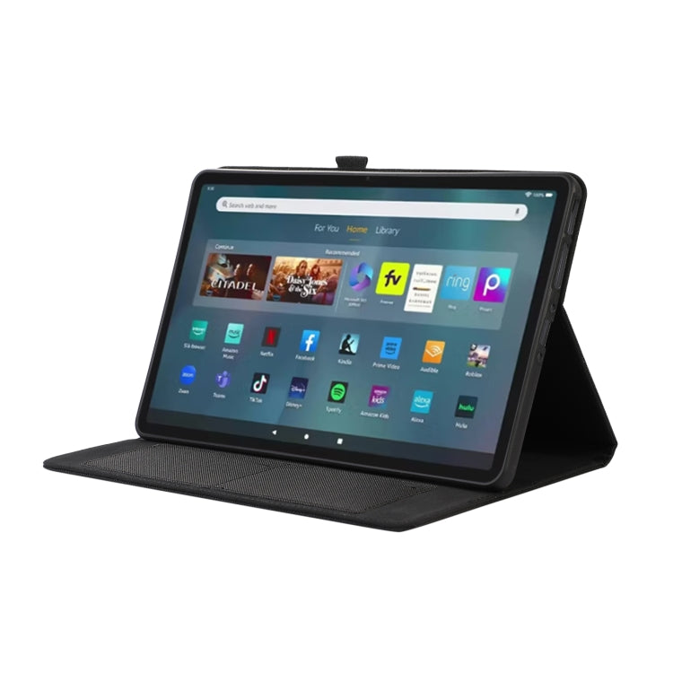 For Amazon Fire Max 11 Fabric Leather Tablet Case(Black) by bashfashion