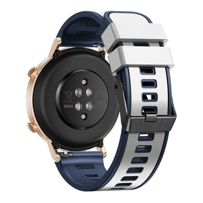 For Garmin Forerunner 265S / 255S / Venu 2S 18mm Weave Two-Color Silicone Watch Band(White Blue) by bashfashion