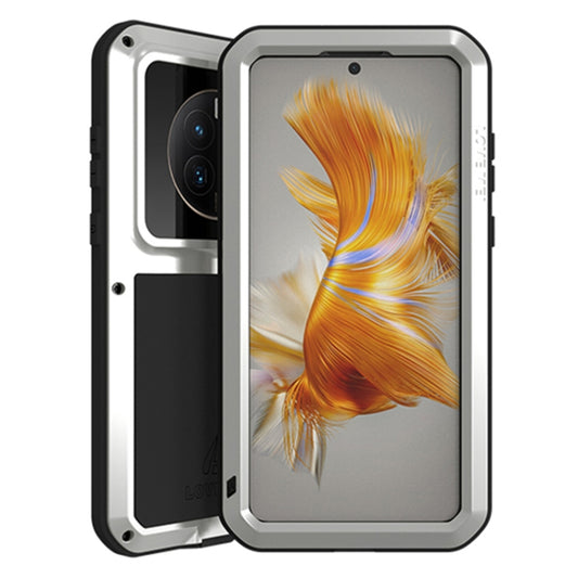 For Huawei Mate 50 LOVE MEI POWERFUL Metal Shockproof Life Waterproof Dustproof Phone Case(Silver) by LOVE MEI