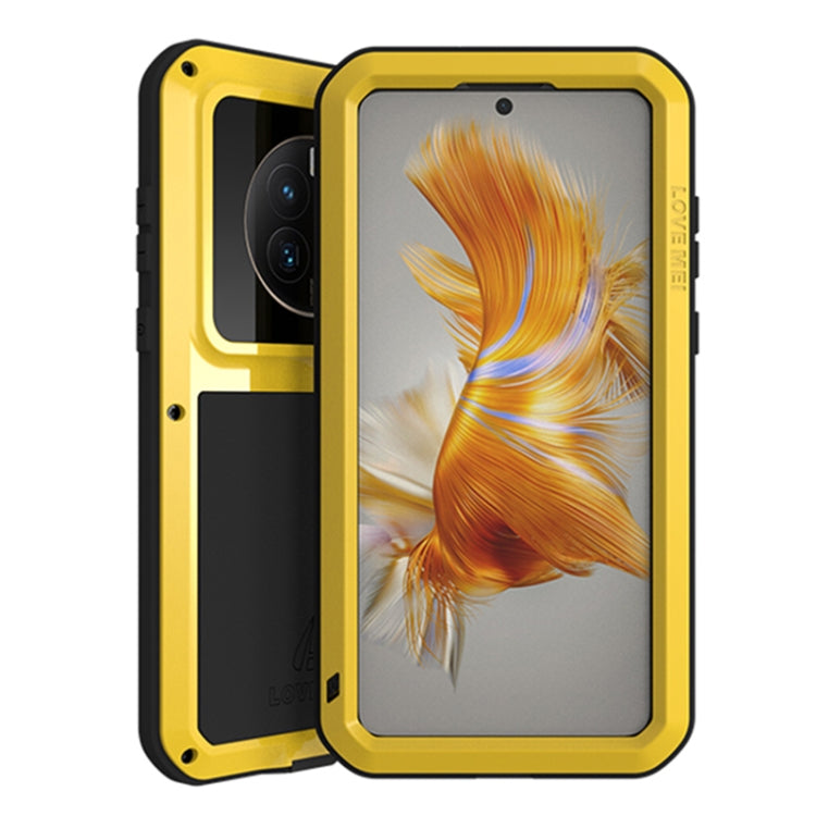 For Huawei Mate 50 Pro LOVE MEI POWERFUL Metal Shockproof Life Waterproof Dustproof Phone Case(Yellow) by LOVE MEI