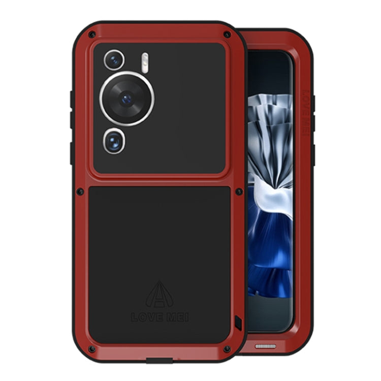For Huawei P60 / P60 Pro / P60 Art LOVE MEI POWERFUL Metal Shockproof Life Waterproof Dustproof Phone Case(Red) by LOVE MEI
