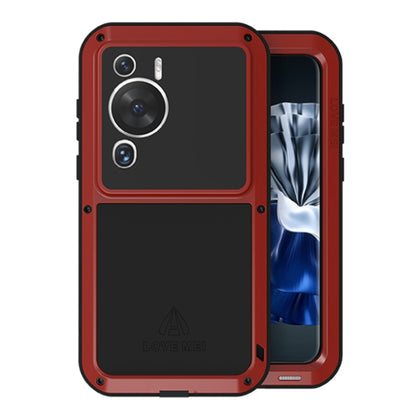 For Huawei P60 / P60 Pro / P60 Art LOVE MEI POWERFUL Metal Shockproof Life Waterproof Dustproof Phone Case(Red) by LOVE MEI