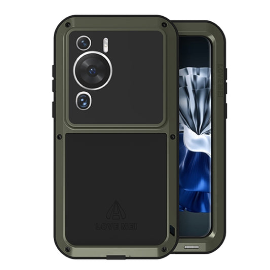For Huawei P60 / P60 Pro / P60 Art LOVE MEI POWERFUL Metal Shockproof Life Waterproof Dustproof Phone Case(Army Green) by LOVE MEI