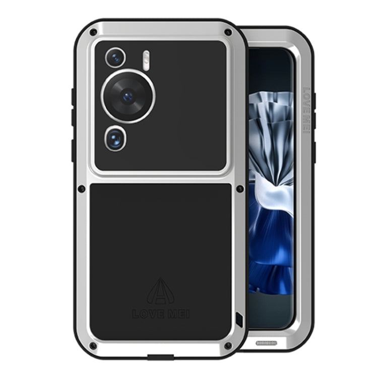 For Huawei P60 / P60 Pro / P60 Art LOVE MEI POWERFUL Metal Shockproof Life Waterproof Dustproof Phone Case(Silver) by LOVE MEI