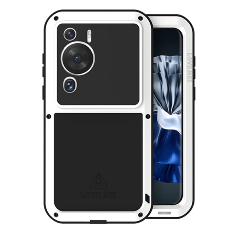 For Huawei P60 / P60 Pro / P60 Art LOVE MEI POWERFUL Metal Shockproof Life Waterproof Dustproof Phone Case(White) by LOVE MEI