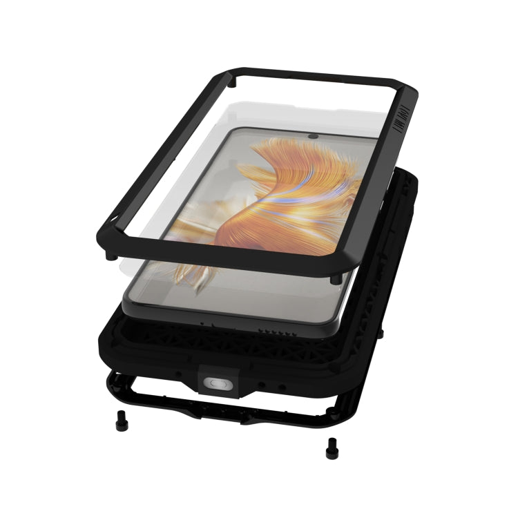 For Huawei Mate 50 LOVE MEI POWERFUL Metal Shockproof Life Waterproof Dustproof Phone Case(White) by LOVE MEI