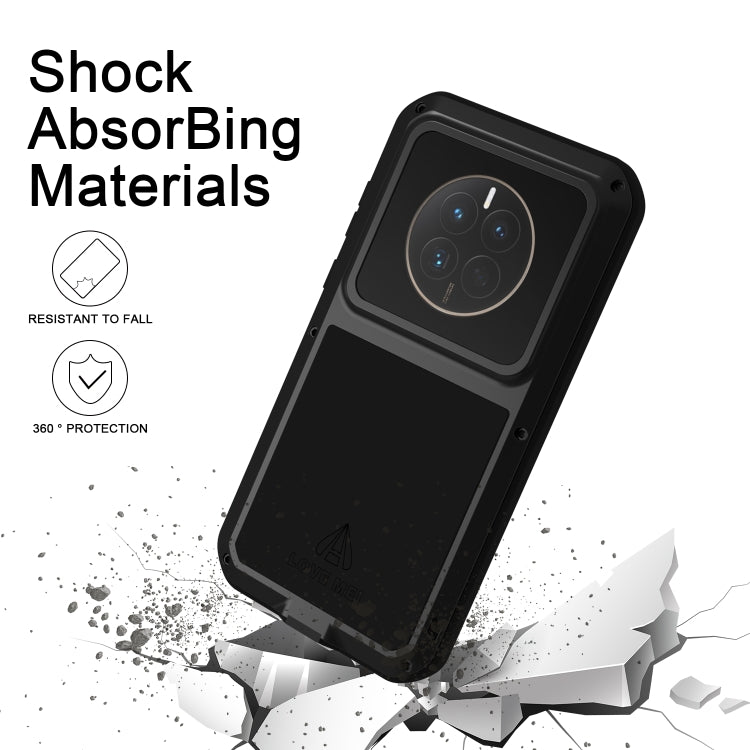 For Huawei Mate 50 LOVE MEI POWERFUL Metal Shockproof Life Waterproof Dustproof Phone Case(Silver) by LOVE MEI