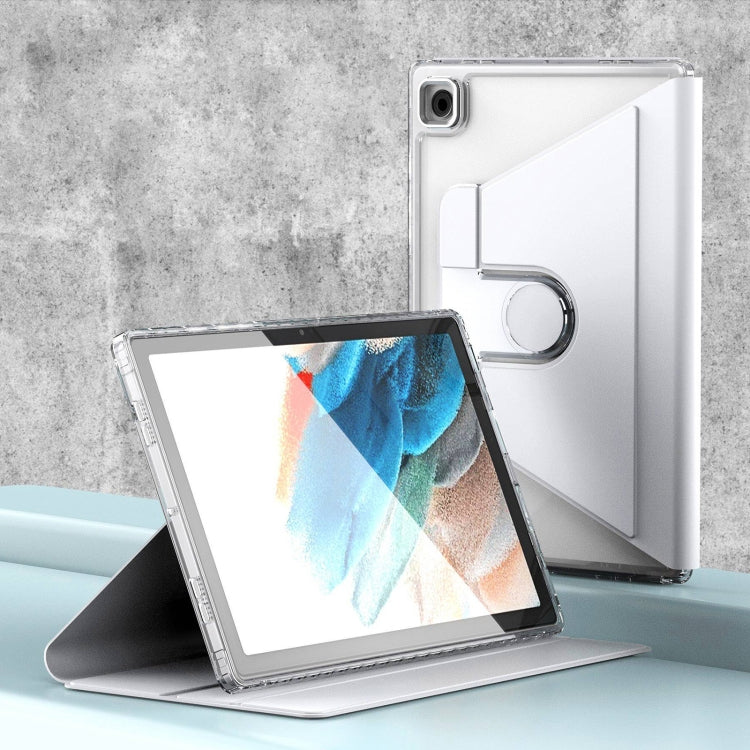 For Samsung Galaxy Tab A8 Clear 360 Rotation Stand Smart Leather Tablet Case(White) by bashfashion