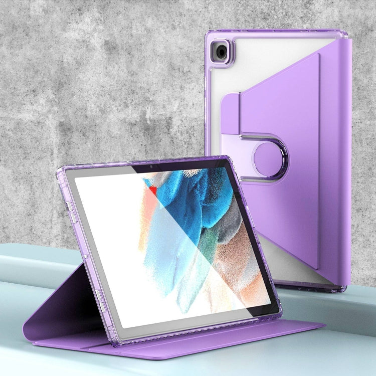 For Samsung Galaxy Tab A8 Clear 360 Rotation Stand Smart Leather Tablet Case(Purple) by bashfashion