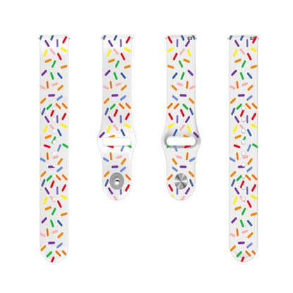 For Garmin Venu / SQ / SQ2 / Venu 2 Plus 20mm Sports Rainbow Dots Silicone Watch Band(White) by bashfashion