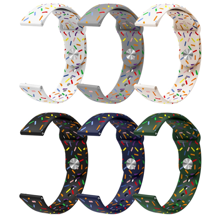 For Garmin Venu / SQ / SQ2 / Venu 2 Plus 20mm Sports Rainbow Dots Silicone Watch Band(White) by bashfashion