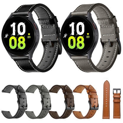 For Garmin Venu / SQ / SQ2 / Venu 2 Plus Stitching Black Buckle Genuine Leather Watch Band(Black) by bashfashion