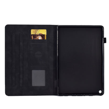 For Amazon Fire Max 11 2023 Embossed Smile Flip Smart Leather Tablet Case(Black) by bashfashion