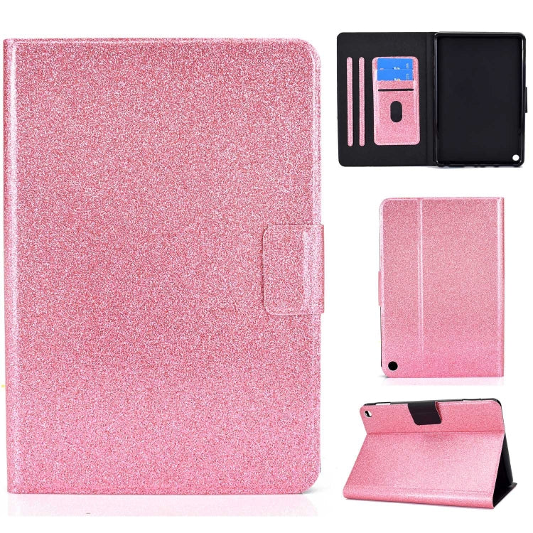 For Amazon Fire Max 11 2023 Glitter Powder Smart Leather Tablet Case(Pink) by bashfashion