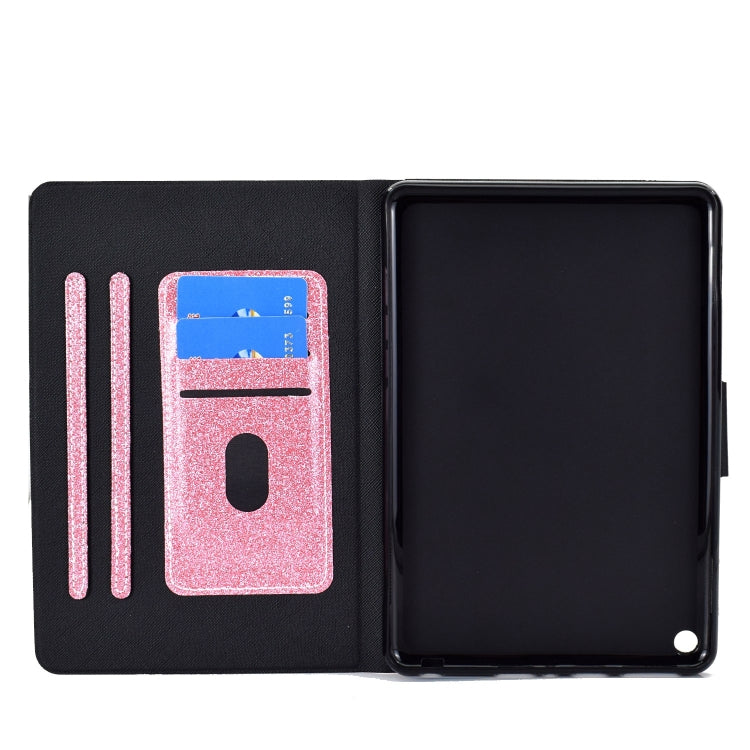 For Amazon Fire Max 11 2023 Glitter Powder Smart Leather Tablet Case(Pink) by bashfashion