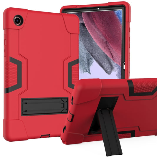 For Samsung Galaxy Tab A8 Contrast Color Robot Silicone Hybrid PC Tablet Case with Holder(Red Black) by bashfashion