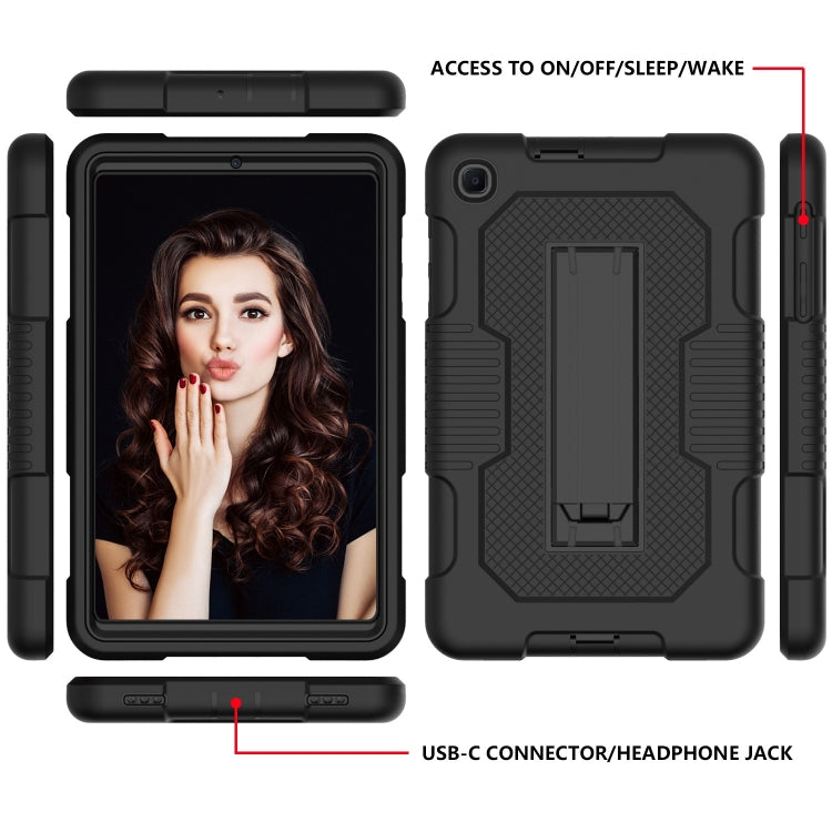 For Samsung Galaxy A 8.4 T307 Contrast Color Robot B2 Silicone Hybrid PC Tablet Case with Holder(Black) by bashfashion