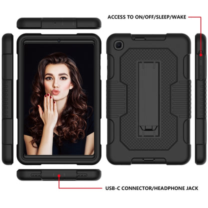 For Samsung Galaxy A 8.4 T307 Contrast Color Robot B2 Silicone Hybrid PC Tablet Case with Holder(Black) by bashfashion