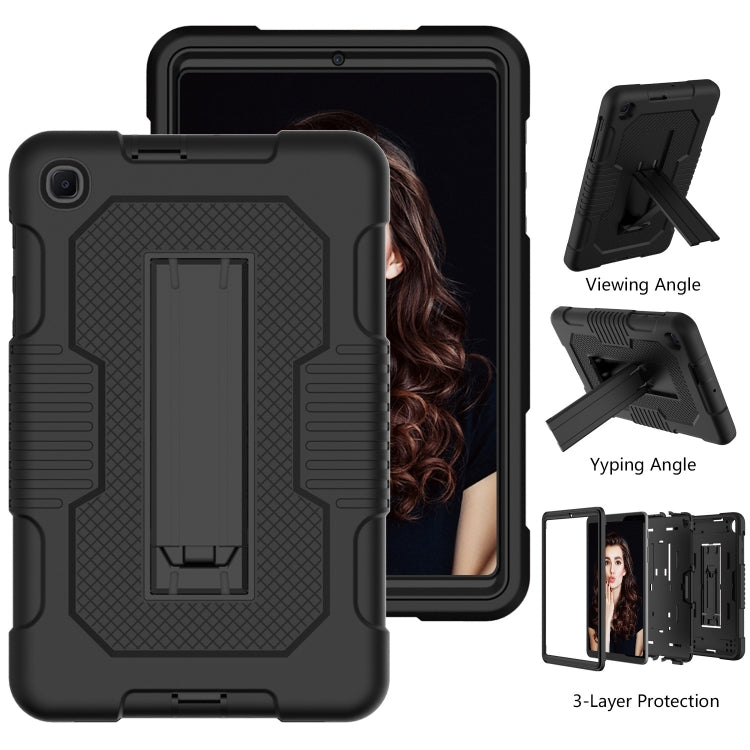 For Samsung Galaxy A 8.4 T307 Contrast Color Robot B2 Silicone Hybrid PC Tablet Case with Holder(Black) by bashfashion