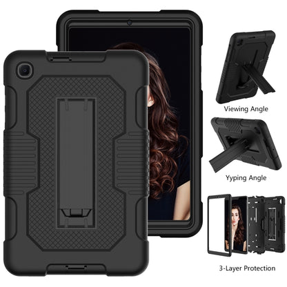 For Samsung Galaxy A 8.4 T307 Contrast Color Robot B2 Silicone Hybrid PC Tablet Case with Holder(Black) by bashfashion