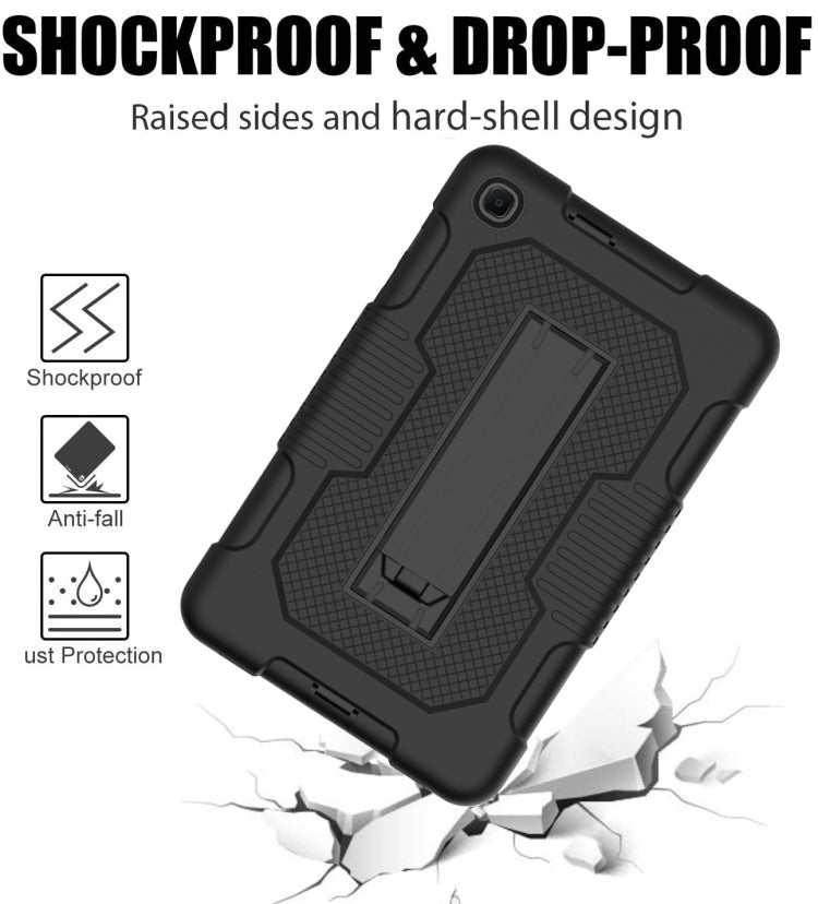 For Samsung Galaxy A 8.4 T307 Contrast Color Robot B2 Silicone Hybrid PC Tablet Case with Holder(Black) by bashfashion