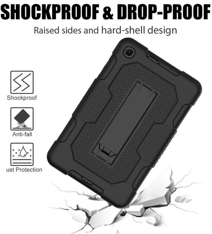 For Samsung Galaxy A 8.4 T307 Contrast Color Robot B2 Silicone Hybrid PC Tablet Case with Holder(Black) by bashfashion