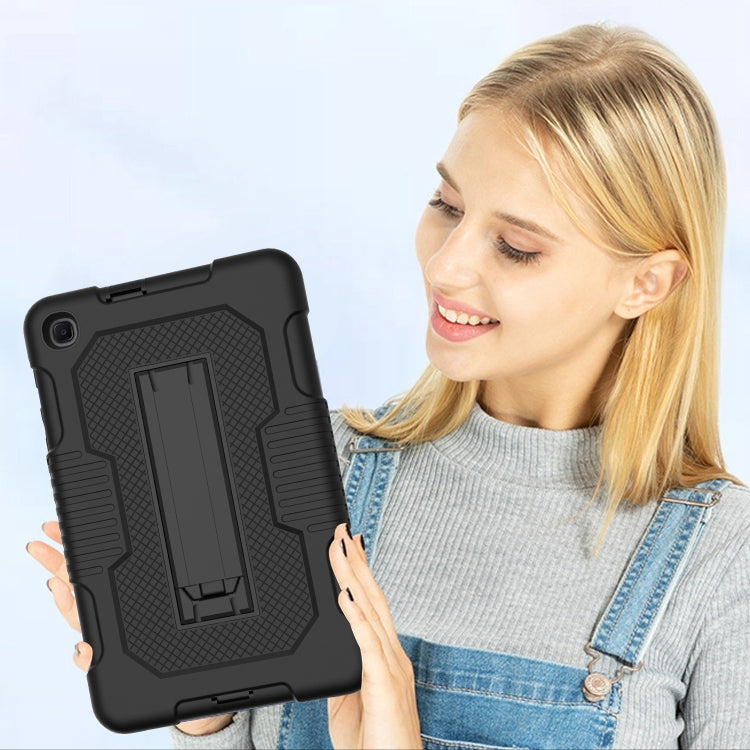 For Samsung Galaxy A 8.4 T307 Contrast Color Robot B2 Silicone Hybrid PC Tablet Case with Holder(Black) by bashfashion