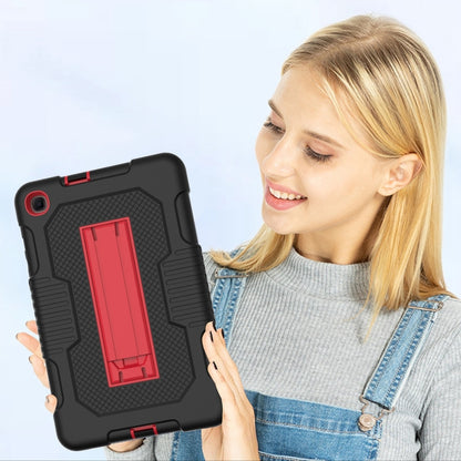 For Samsung Galaxy A 8.4 T307 Contrast Color Robot B2 Silicone Hybrid PC Tablet Case with Holder(Black Red) by bashfashion