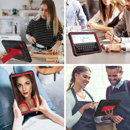 For Samsung Galaxy A 8.4 T307 Contrast Color Robot B2 Silicone Hybrid PC Tablet Case with Holder(Black Red) by bashfashion