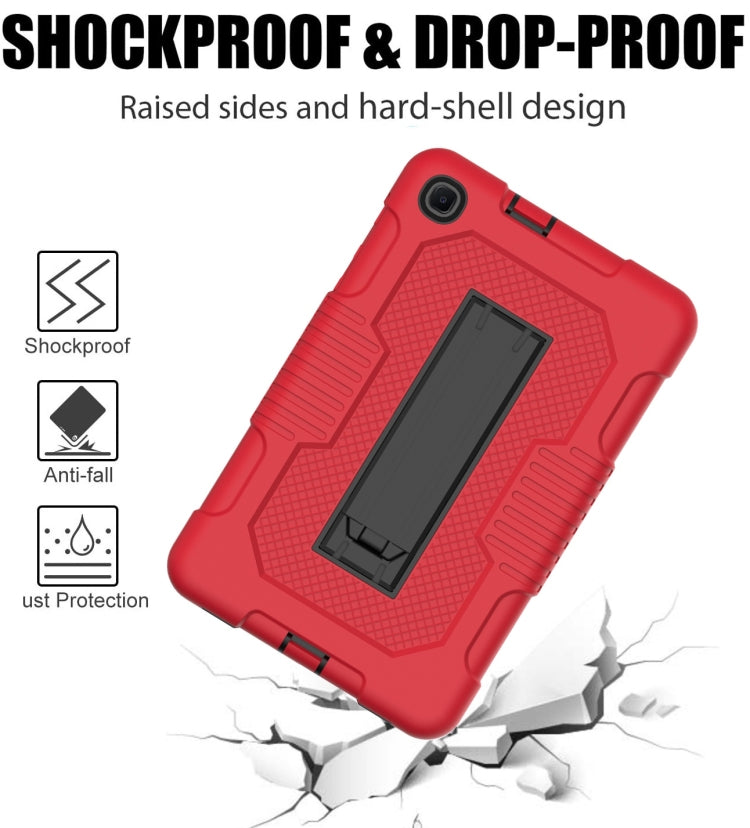 For Samsung Galaxy A 8.4 T307 Contrast Color Robot B2 Silicone Hybrid PC Tablet Case with Holder(Red Black) by bashfashion